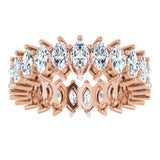 14K Gold Marquise Lab-Grown Diamond Shared-Prong Eternity Band – 4.5x2.5 mm Stones (2 7/8–3 1/4 CTW) - Rose Gold - view 3