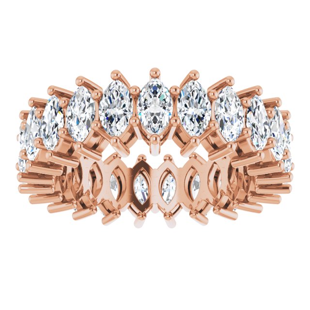 14K Gold Marquise Lab-Grown Diamond Shared-Prong Eternity Band – 4.5x2.5 mm Stones (2 7/8–3 1/4 CTW) - Rose Gold - view 3