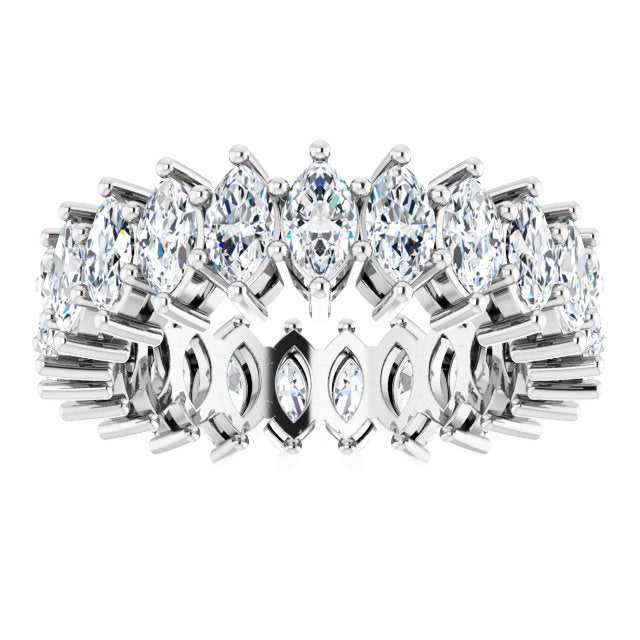 14K Gold Marquise Lab-Grown Diamond Shared-Prong Eternity Band – 4.5x2.5 mm Stones (2 7/8–3 1/4 CTW) - White Gold - view 3