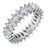 14K Gold Marquise Lab-Grown Diamond Shared-Prong Eternity Band – 4.5x2.5 mm Stones (2 7/8–3 1/4 CTW) - White Gold
