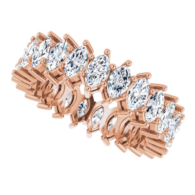 14K Gold Marquise Lab-Grown Diamond Shared-Prong Eternity Band – 4.5x2.5 mm Stones (2 7/8–3 1/4 CTW) - Rose Gold - view 5