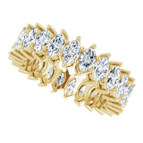 14K Gold Marquise Lab-Grown Diamond Shared-Prong Eternity Band – 4.5x2.5 mm Stones (2 7/8–3 1/4 CTW) - Yellow Gold - view 5