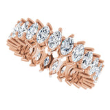 14K Gold Marquise Lab-Grown Diamond Shared-Prong Eternity Band – 4.5x2.5 mm Stones (2 7/8–3 1/4 CTW) - Rose Gold - view 5