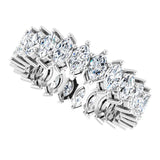 Platinum Marquise Natural Diamond Shared-Prong Eternity Band – 4.5x2.5 mm Stones (2 7/8–3 1/4 CTW) - view 5