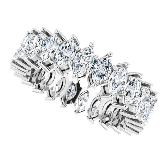 Platinum Marquise Natural Diamond Shared-Prong Eternity Band – 4.5x2.5 mm Stones (2 7/8–3 1/4 CTW) - view 5
