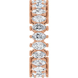 14K Gold Marquise Lab-Grown Diamond Shared-Prong Eternity Band – 4.5x2.5 mm Stones (2 7/8–3 1/4 CTW) - Rose Gold - view 4