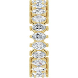 14K Gold Marquise Lab-Grown Diamond Shared-Prong Eternity Band – 4.5x2.5 mm Stones (2 7/8–3 1/4 CTW) - Yellow Gold - view 4