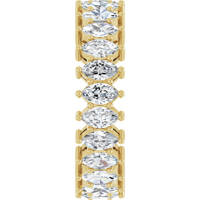 14K Gold Marquise Lab-Grown Diamond Shared-Prong Eternity Band – 4.5x2.5 mm Stones (2 7/8–3 1/4 CTW) - Yellow Gold - view 4