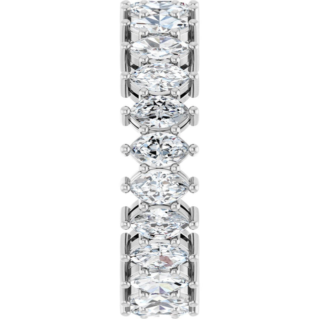 Platinum Marquise Natural Diamond Shared-Prong Eternity Band – 4.5x2.5 mm Stones (2 7/8–3 1/4 CTW) - view 4
