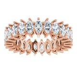 14K Gold Marquise Lab-Grown Diamond Shared-Prong Eternity Band – 4.5x2.5 mm Stones (2 7/8–3 1/4 CTW) - Rose Gold - view 3