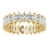 14K Gold Marquise Lab-Grown Diamond Shared-Prong Eternity Band – 4.5x2.5 mm Stones (2 7/8–3 1/4 CTW) - Yellow Gold - view 3