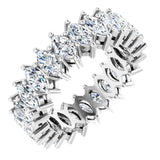 Platinum Marquise Lab-Grown Diamond Shared-Prong Eternity Band – 4.5x2.5 mm Stones (2 7/8–3 1/4 CTW)