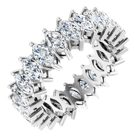 Platinum Marquise Lab-Grown Diamond Shared-Prong Eternity Band – 4.5x2.5 mm Stones (2 7/8–3 1/4 CTW)