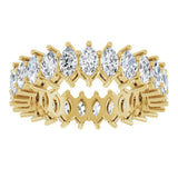 14K Gold Marquise Lab-Grown Diamond Shared-Prong Eternity Band – 4.5x2.5 mm Stones (2 7/8–3 1/4 CTW) - Yellow Gold - view 3