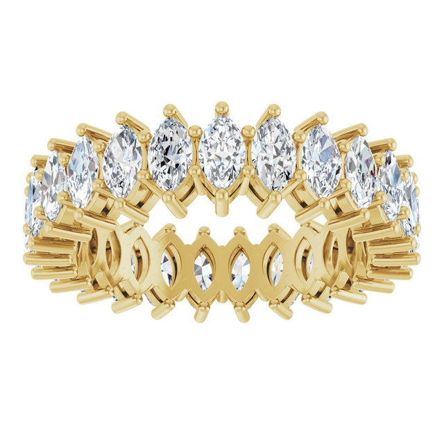 14K Gold Marquise Lab-Grown Diamond Shared-Prong Eternity Band – 4.5x2.5 mm Stones (2 7/8–3 1/4 CTW) - Yellow Gold - view 3