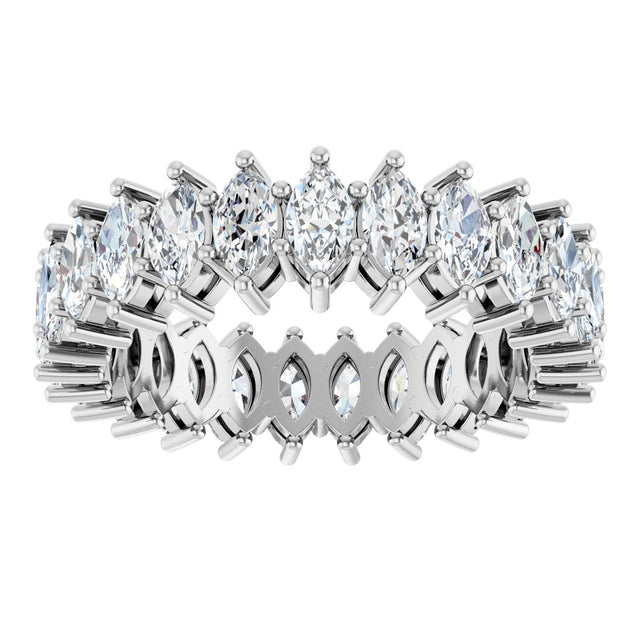 14K Gold Marquise Lab-Grown Diamond Shared-Prong Eternity Band – 4.5x2.5 mm Stones (2 7/8–3 1/4 CTW) - White Gold - view 3