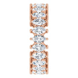 14K Gold Marquise Lab-Grown Diamond Shared-Prong Eternity Band – 4.5x2.5 mm Stones (2 7/8–3 1/4 CTW) - Rose Gold - view 4