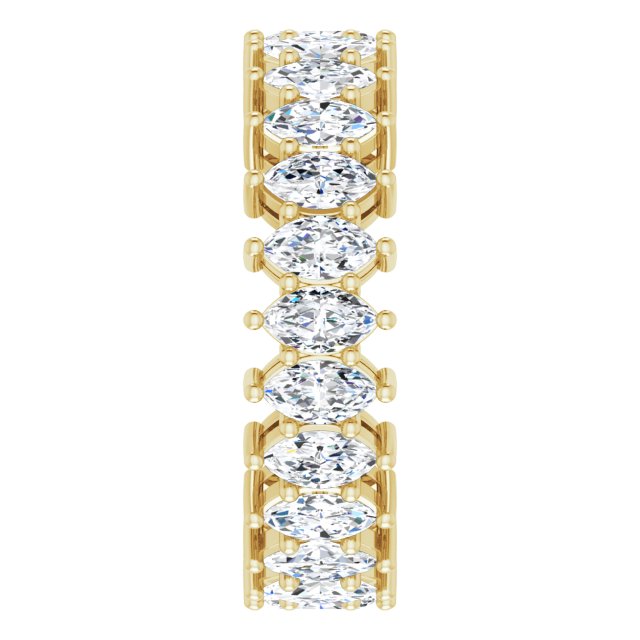 14K Gold Marquise Lab-Grown Diamond Shared-Prong Eternity Band – 4.5x2.5 mm Stones (2 7/8–3 1/4 CTW) - Yellow Gold - view 4