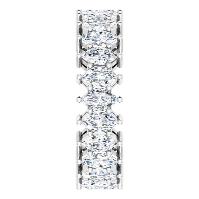 Platinum Marquise Natural Diamond Shared-Prong Eternity Band – 4.5x2.5 mm Stones (2 7/8–3 1/4 CTW) - view 4