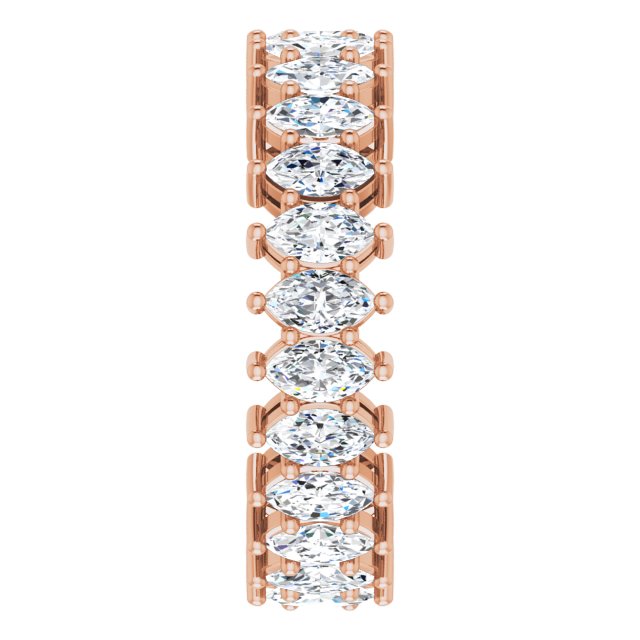 14K Gold Marquise Lab-Grown Diamond Shared-Prong Eternity Band – 4.5x2.5 mm Stones (2 7/8–3 1/4 CTW) - Rose Gold - view 4