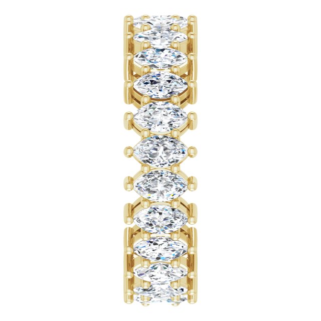 14K Gold Marquise Lab-Grown Diamond Shared-Prong Eternity Band – 4.5x2.5 mm Stones (2 7/8–3 1/4 CTW) - Yellow Gold - view 4