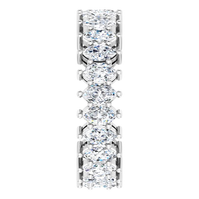 Platinum Marquise Natural Diamond Shared-Prong Eternity Band – 4.5x2.5 mm Stones (2 7/8–3 1/4 CTW) - view 4