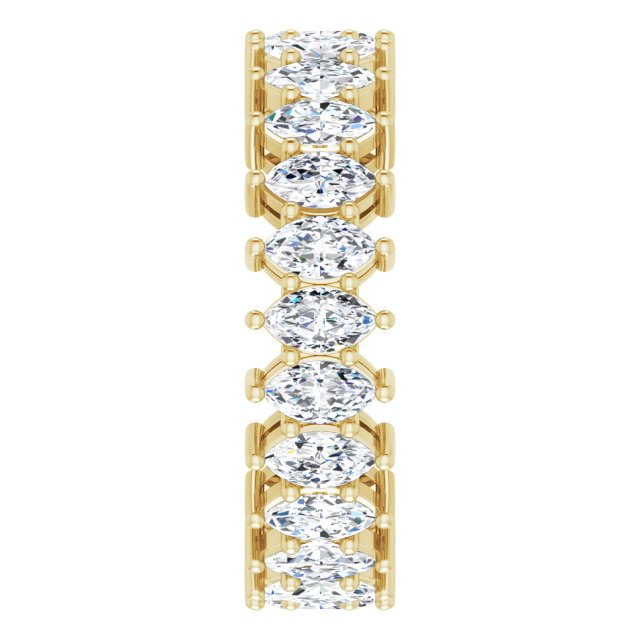 14K Gold Marquise Lab-Grown Diamond Shared-Prong Eternity Band – 4.5x2.5 mm Stones (2 7/8–3 1/4 CTW) - Yellow Gold - view 4