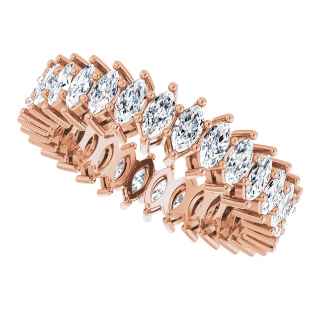 14K Gold Marquise Lab-Grown Diamond Shared-Prong Eternity Band – 4x2 mm Stones (1 7/8–2 1/6 CTW) - Rose Gold - view 5