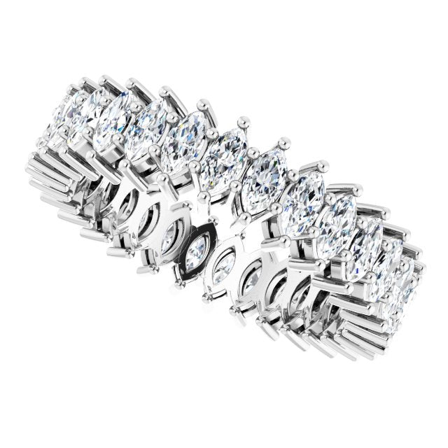 Platinum Marquise Natural Diamond Shared-Prong Eternity Band – 4x2 mm Stones (1 7/8–2 1/6 CTW) - view 5