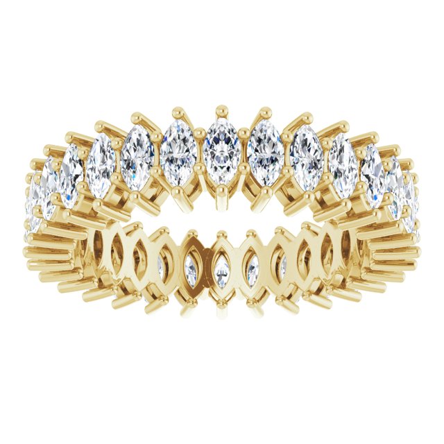 14K Gold Marquise Lab-Grown Diamond Shared-Prong Eternity Band – 4x2 mm Stones (1 7/8–2 1/6 CTW) - Yellow Gold - view 3