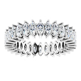 Platinum Marquise Natural Diamond Shared-Prong Eternity Band – 4x2 mm Stones (1 7/8–2 1/6 CTW) - view 3