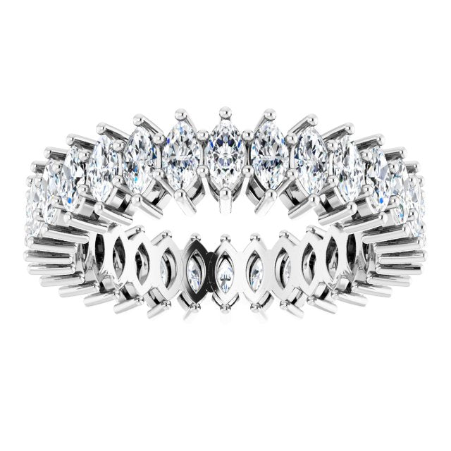 Platinum Marquise Natural Diamond Shared-Prong Eternity Band – 4x2 mm Stones (1 7/8–2 1/6 CTW) - view 3