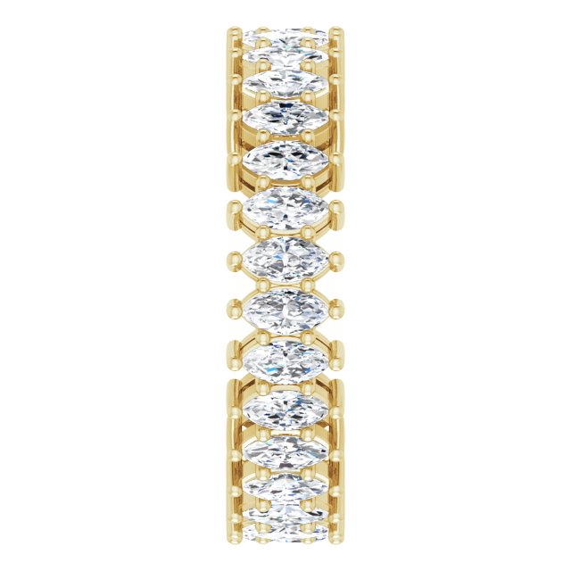 14K Gold Marquise Lab-Grown Diamond Shared-Prong Eternity Band – 4x2 mm Stones (1 7/8–2 1/6 CTW) - Yellow Gold - view 4