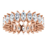14K Gold Marquise Lab-Grown Diamond Shared-Prong Eternity Band – 4.5x2.5 mm Stones (2 7/8–3 1/4 CTW) - Rose Gold - view 3