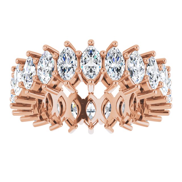 14K Gold Marquise Lab-Grown Diamond Shared-Prong Eternity Band – 4.5x2.5 mm Stones (2 7/8–3 1/4 CTW) - Rose Gold - view 3