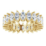 14K Gold Marquise Lab-Grown Diamond Shared-Prong Eternity Band – 4.5x2.5 mm Stones (2 7/8–3 1/4 CTW) - Yellow Gold - view 3
