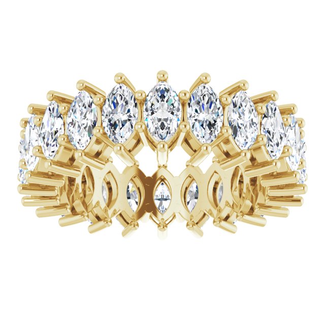 14K Gold Marquise Lab-Grown Diamond Shared-Prong Eternity Band – 4.5x2.5 mm Stones (2 7/8–3 1/4 CTW) - Yellow Gold - view 3