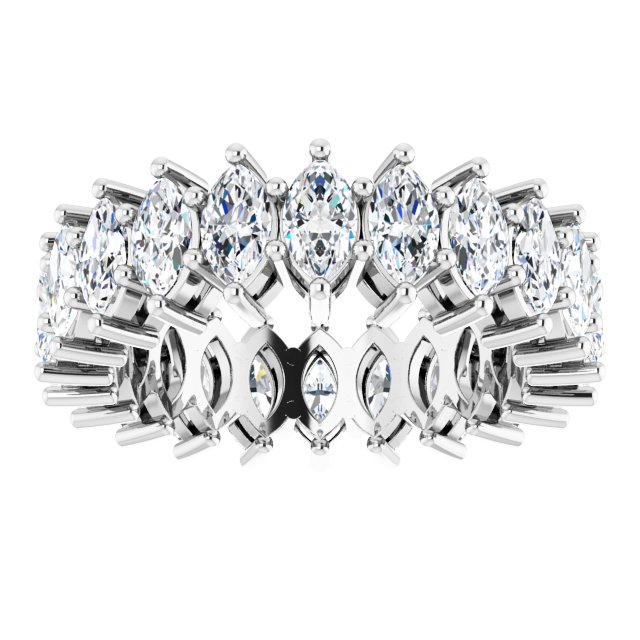 Platinum Marquise Natural Diamond Shared-Prong Eternity Band – 4.5x2.5 mm Stones (2 7/8–3 1/4 CTW) - view 3