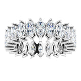 14K Gold Marquise Lab-Grown Diamond Shared-Prong Eternity Band – 4.5x2.5 mm Stones (2 7/8–3 1/4 CTW) - White Gold - view 3