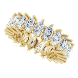 14K Gold Marquise Lab-Grown Diamond Shared-Prong Eternity Band – 4.5x2.5 mm Stones (2 7/8–3 1/4 CTW) - Yellow Gold - view 5
