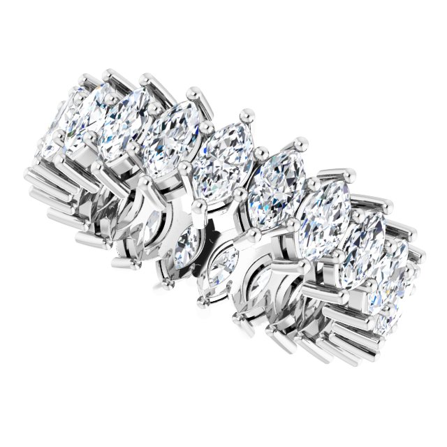Platinum Marquise Natural Diamond Shared-Prong Eternity Band – 4.5x2.5 mm Stones (2 7/8–3 1/4 CTW) - view 5