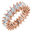 14K Gold Marquise Natural Diamond Shared-Prong Eternity Band – 4.5x2.5 mm Stones (2 7/8–3 1/4 CTW) - Rose Gold