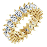 14K Gold Marquise Lab-Grown Diamond Shared-Prong Eternity Band – 4.5x2.5 mm Stones (2 7/8–3 1/4 CTW) - Yellow Gold