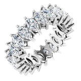 14K Gold Marquise Lab-Grown Diamond Shared-Prong Eternity Band – 4.5x2.5 mm Stones (2 7/8–3 1/4 CTW) - White Gold