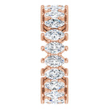 14K Gold Marquise Lab-Grown Diamond Shared-Prong Eternity Band – 4.5x2.5 mm Stones (2 7/8–3 1/4 CTW) - Rose Gold - view 4