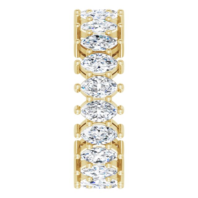 14K Gold Marquise Lab-Grown Diamond Shared-Prong Eternity Band – 4.5x2.5 mm Stones (2 7/8–3 1/4 CTW) - Yellow Gold - view 4