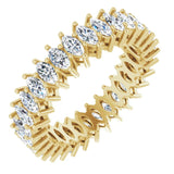 14K Gold Marquise Natural Diamond Shared-Prong Eternity Band – 4x2 mm Stones (1 7/8–2 1/6 CTW) - Yellow Gold