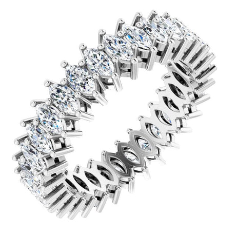 Platinum Marquise Natural Diamond Shared-Prong Eternity Band – 4x2 mm Stones (1 7/8–2 1/6 CTW)
