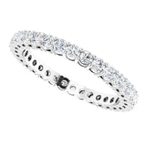 Platinum Round Natural Diamond Shared-Prong Eternity Band – 2 mm Stones (3/4–1 CTW) - view 5