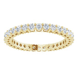 14K Gold Round Natural Diamond Shared-Prong Eternity Band – 2 mm Stones (3/4–1 CTW) - Yellow Gold - view 3